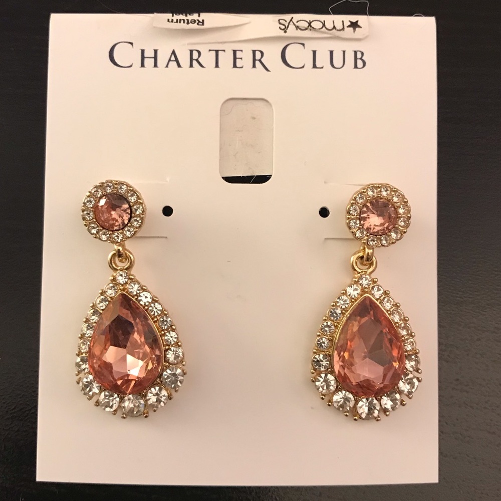 Earrings coral/white/gold